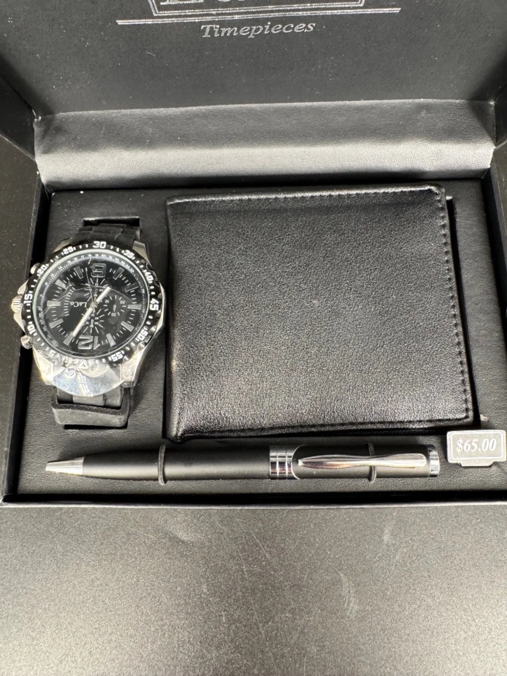 L & Co Timepieces watch, pen, Bifold Wallet - NEW in Box
